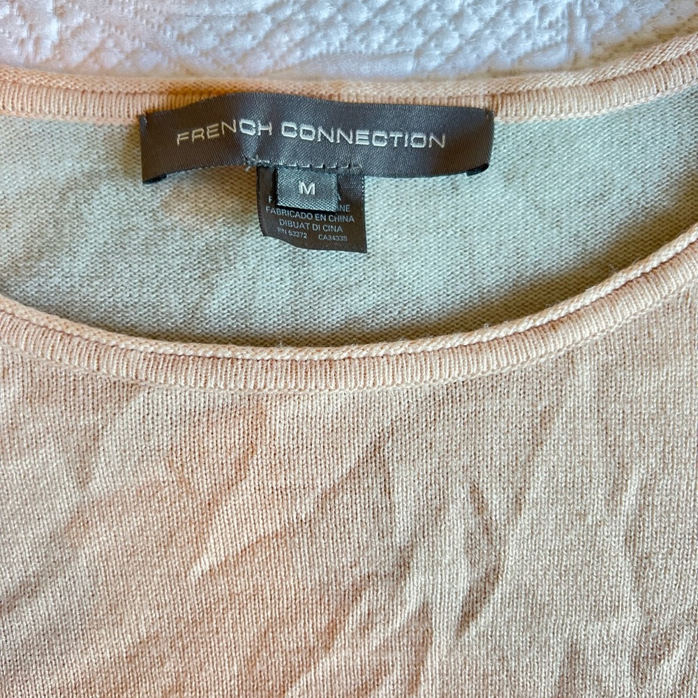 French Connection. Blush and Light Grey, Color Block Sweater. - Picture 3 of 8